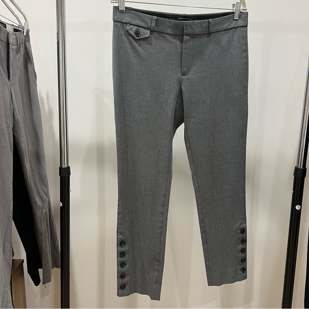 Banana Republic Sloan Gray Dress Pants with Buttoned Ankles